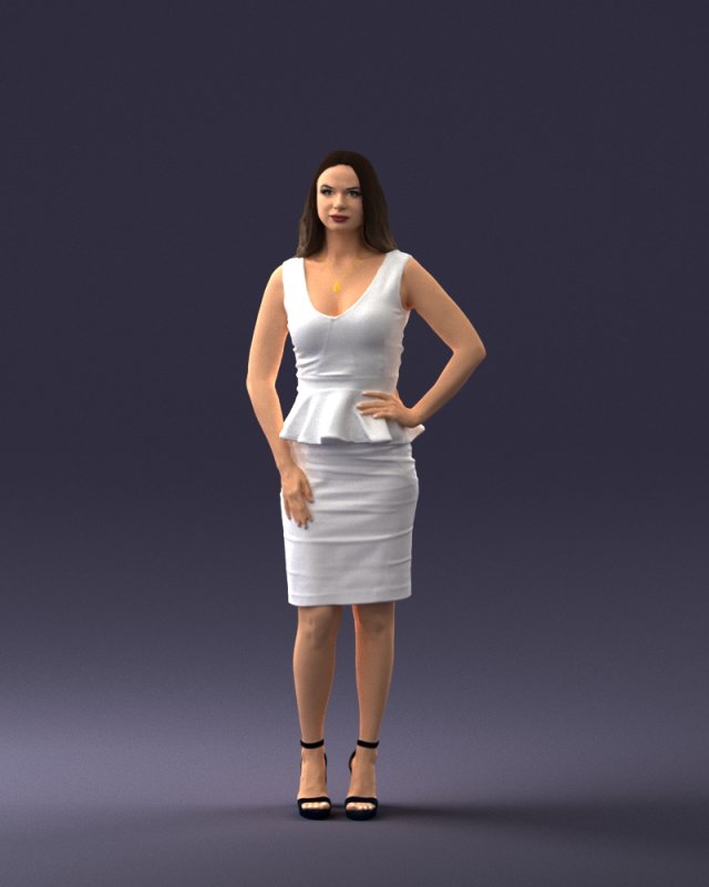 fashion woman in evening dress 0714 10 3d print ready 3D Bask