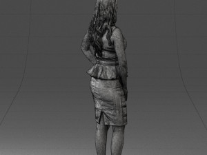 000159 Stylish Woman in White Peplum Dress 0714 3dp 3D Print Model