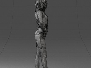 000160 Woman in Tight Dress Confident Pose Character 0714 Modello 3D