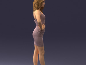 000160 Woman in Tight Dress Confident Pose Character 0714 3dp 3D-Druckmodell
