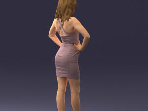 000160 Woman in Tight Dress Confident Pose Character 0714 3dp 3D-Druckmodell