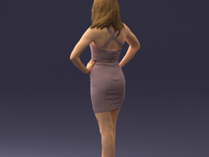 000160 Woman in Tight Dress Confident Pose Character 0714 3dp 3D-Druckmodell