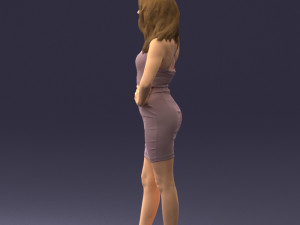 000160 Woman in Tight Dress Confident Pose Character 0714 3dp 3D-Druckmodell