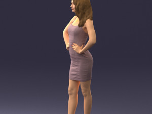 000160 Woman in Tight Dress Confident Pose Character 0714 3dp 3D-Druckmodell