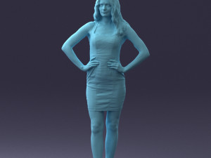 000160 Woman in Tight Dress Confident Pose Character 0714 3dp 3D-Druckmodell