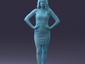 000160 Woman in Tight Dress Confident Pose Character 0714 3dp 3D-Druckmodell