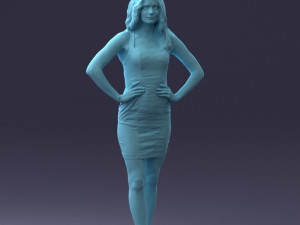 000160 Woman in Tight Dress Confident Pose Character 0714 3dp 3D-Druckmodell