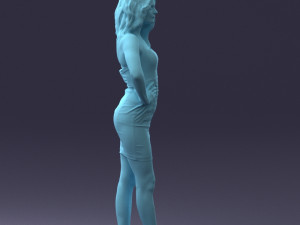 000160 Woman in Tight Dress Confident Pose Character 0714 3dp 3D-Druckmodell