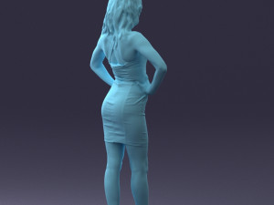 000160 Woman in Tight Dress Confident Pose Character 0714 3dp 3D-Druckmodell