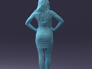 000160 Woman in Tight Dress Confident Pose Character 0714 3dp 3D-Druckmodell