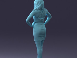 000160 Woman in Tight Dress Confident Pose Character 0714 3dp 3D-Druckmodell