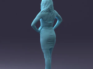 000160 Woman in Tight Dress Confident Pose Character 0714 3dp 3D Print Model