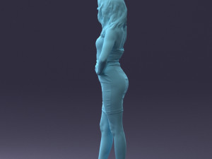 000160 Woman in Tight Dress Confident Pose Character 0714 3dp 3D-Druckmodell