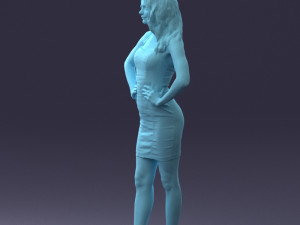 000160 Woman in Tight Dress Confident Pose Character 0714 3dp 3D-Druckmodell