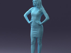 000160 Woman in Tight Dress Confident Pose Character 0714 3dp 3D-Druckmodell