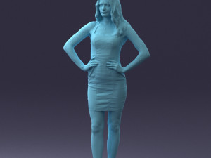000160 Woman in Tight Dress Confident Pose Character 0714 3dp 3D-Druckmodell