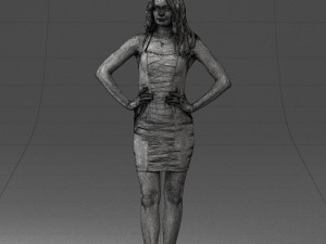 000160 Woman in Tight Dress Confident Pose Character 0714 3dp 3D-Druckmodell