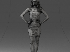 000160 Woman in Tight Dress Confident Pose Character 0714 3dp 3D-Druckmodell