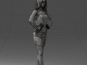 000160 Woman in Tight Dress Confident Pose Character 0714 3dp 3D-Druckmodell
