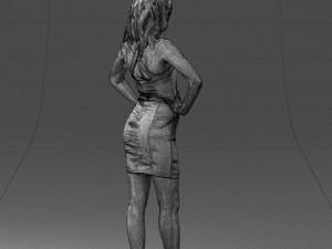 000160 Woman in Tight Dress Confident Pose Character 0714 3dp 3D-Druckmodell