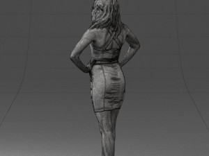 000160 Woman in Tight Dress Confident Pose Character 0714 3dp 3D-Druckmodell