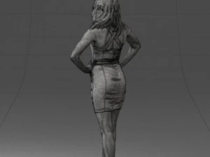 000160 Woman in Tight Dress Confident Pose Character 0714 3dp 3D Print Model
