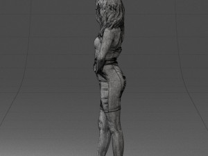 000160 Woman in Tight Dress Confident Pose Character 0714 3dp 3D-Druckmodell
