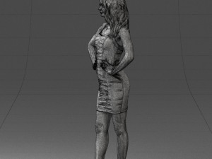 000160 Woman in Tight Dress Confident Pose Character 0714 3dp 3D-Druckmodell