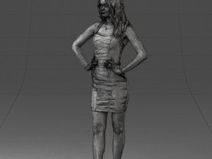 000160 Woman in Tight Dress Confident Pose Character 0714 3dp 3D-Druckmodell