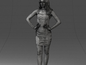 000160 Woman in Tight Dress Confident Pose Character 0714 3dp 3D-Druckmodell