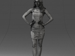 000160 Woman in Tight Dress Confident Pose Character 0714 3dp 3D-Druckmodell