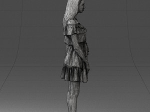 000162 Standing Woman in Off-Shoulder Dress Relaxed Pose 0714 3dp Model do druku 3D