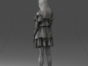 000162 Standing Woman in Off-Shoulder Dress Relaxed Pose 0714 3dp Model do druku 3D