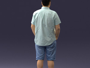 000165 Standing Man in Casual Summer Clothes 0716 3dp 3D Baskı Modeli
