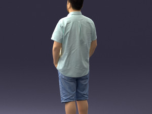 000165 Standing Man in Casual Summer Clothes 0716 3dp 3D Baskı Modeli