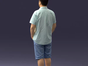 000165 Standing Man in Casual Summer Clothes 0716 3dp 3D Print Model