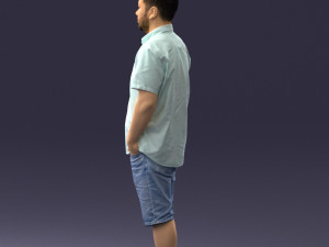 000165 Standing Man in Casual Summer Clothes 0716 3dp 3D Baskı Modeli