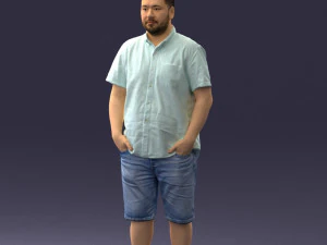 000165 Standing Man in Casual Summer Clothes 0716 3dp 3D Print Model