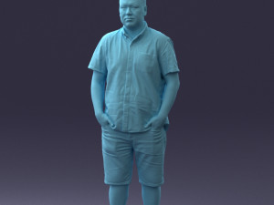 000165 Standing Man in Casual Summer Clothes 0716 3dp 3D Baskı Modeli