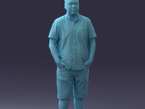 000165 Standing Man in Casual Summer Clothes 0716 3dp 3D Print Model