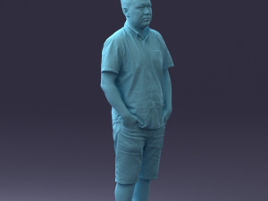 000165 Standing Man in Casual Summer Clothes 0716 3dp 3D Baskı Modeli