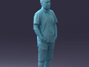 000165 Standing Man in Casual Summer Clothes 0716 3dp 3D Print Model