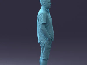 000165 Standing Man in Casual Summer Clothes 0716 3dp 3D Print Model