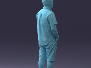 000165 Standing Man in Casual Summer Clothes 0716 3dp 3D Baskı Modeli