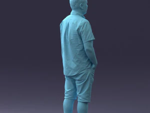 000165 Standing Man in Casual Summer Clothes 0716 3dp 3D Print Model