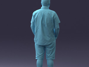 000165 Standing Man in Casual Summer Clothes 0716 3dp 3D Baskı Modeli