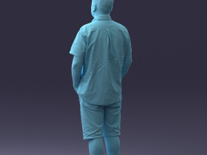 000165 Standing Man in Casual Summer Clothes 0716 3dp 3D Baskı Modeli
