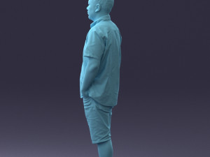 000165 Standing Man in Casual Summer Clothes 0716 3dp 3D Baskı Modeli