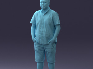 000165 Standing Man in Casual Summer Clothes 0716 3dp 3D Baskı Modeli