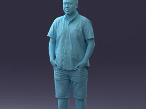 000165 Standing Man in Casual Summer Clothes 0716 3dp 3D Print Model